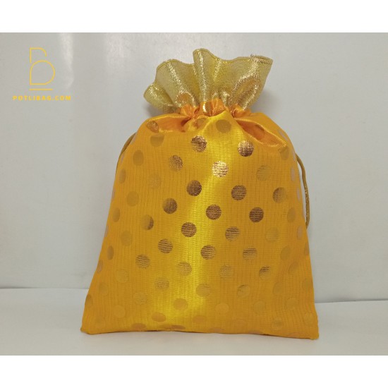 Polka Dot Print Potli Bags for Dry Fruit Packaging - PB003